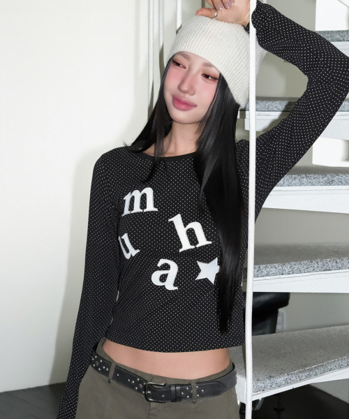 DOT PATCH LOGO LONG SLEEVE [BLACK]