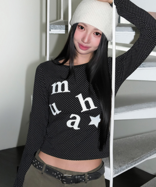 DOT PATCH LOGO LONG SLEEVE [BLACK]
