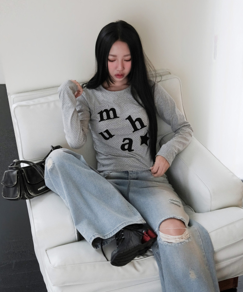 DOT PATCH LOGO LONG SLEEVE [GRAY]