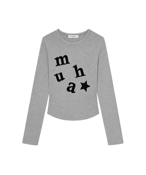 DOT PATCH LOGO LONG SLEEVE [GRAY]