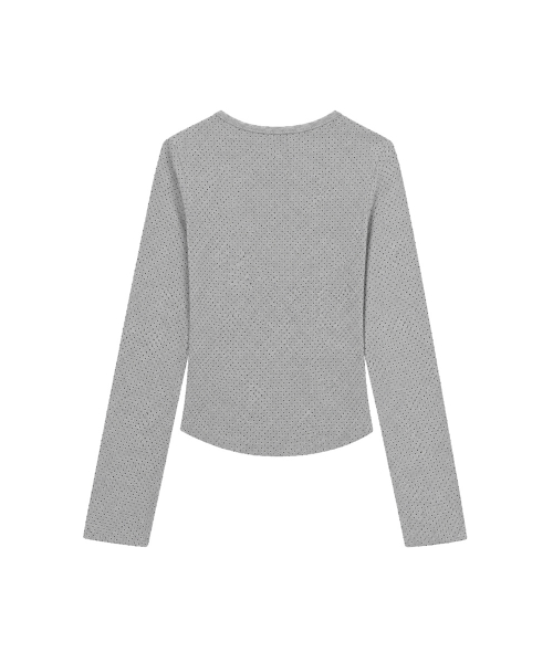 DOT PATCH LOGO LONG SLEEVE [GRAY]