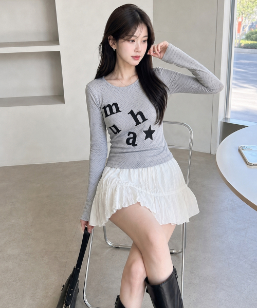 DOT PATCH LOGO LONG SLEEVE [GRAY]