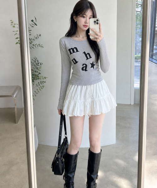 DOT PATCH LOGO LONG SLEEVE [GRAY]