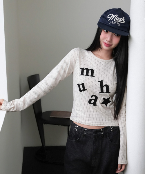DOT PATCH LOGO LONG SLEEVE [OATMEAL]