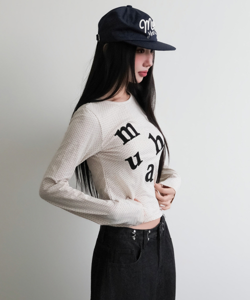DOT PATCH LOGO LONG SLEEVE [OATMEAL]