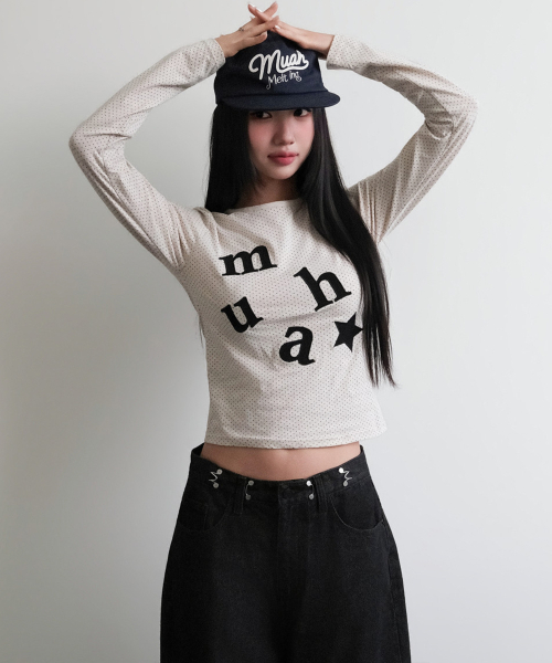 DOT PATCH LOGO LONG SLEEVE [OATMEAL]