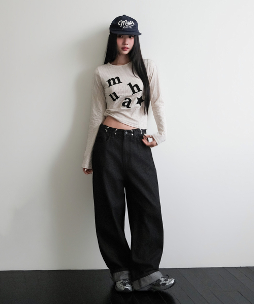 DOT PATCH LOGO LONG SLEEVE [OATMEAL]
