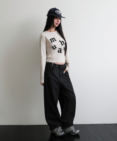 DOT PATCH LOGO LONG SLEEVE [OATMEAL]