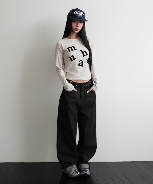 DOT PATCH LOGO LONG SLEEVE [OATMEAL]
