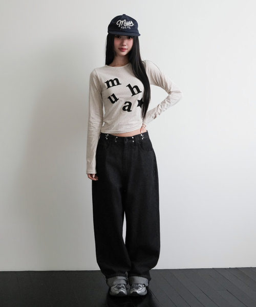 DOT PATCH LOGO LONG SLEEVE [OATMEAL]