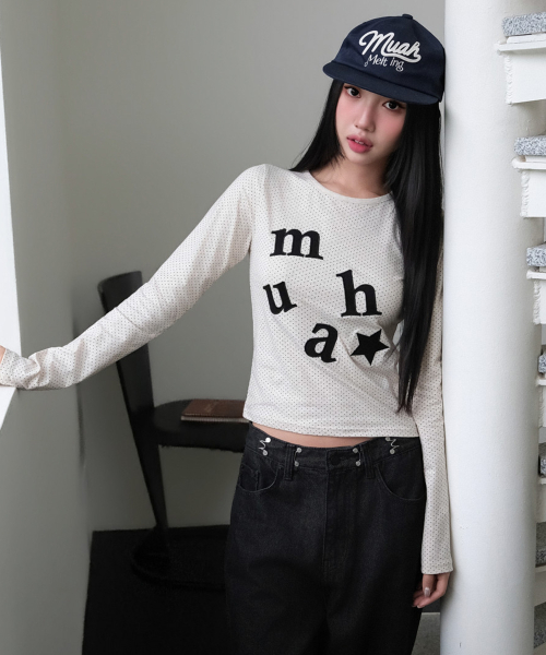 DOT PATCH LOGO LONG SLEEVE [OATMEAL]