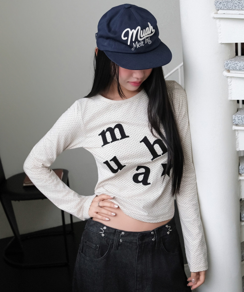 DOT PATCH LOGO LONG SLEEVE [OATMEAL]