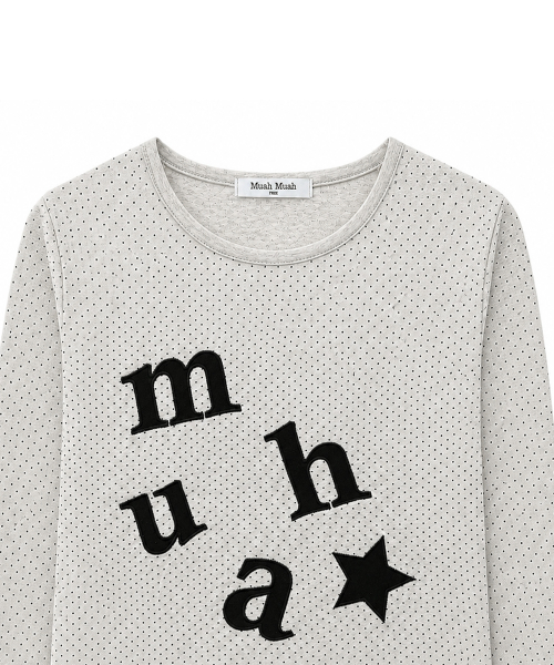 DOT PATCH LOGO LONG SLEEVE [OATMEAL]
