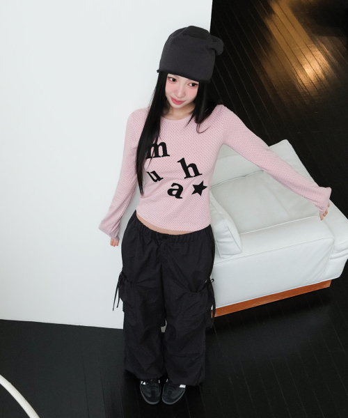 DOT PATCH LOGO LONG SLEEVE [PINK]