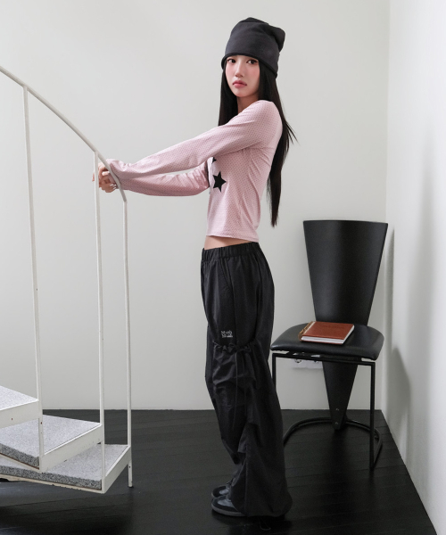 DOT PATCH LOGO LONG SLEEVE [PINK]