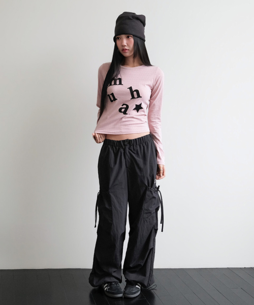 DOT PATCH LOGO LONG SLEEVE [PINK]
