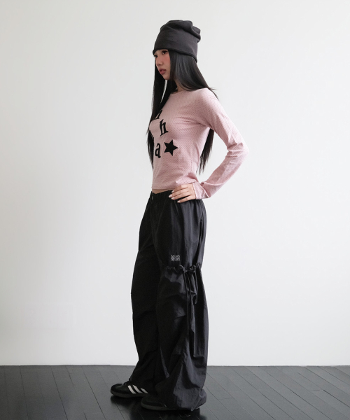 DOT PATCH LOGO LONG SLEEVE [PINK]