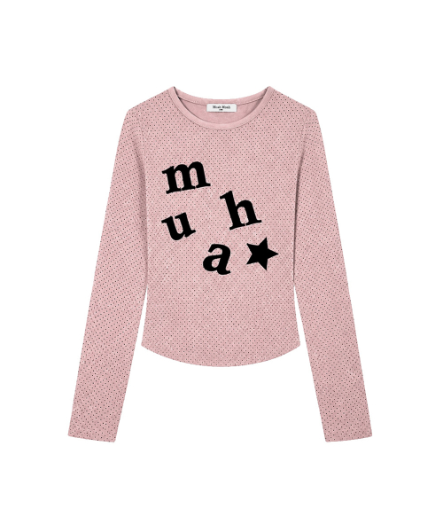DOT PATCH LOGO LONG SLEEVE [PINK]