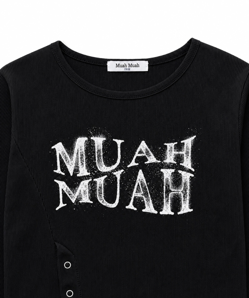 SLIT SNAP BUTTON LONG SLEEVE [BLACK]