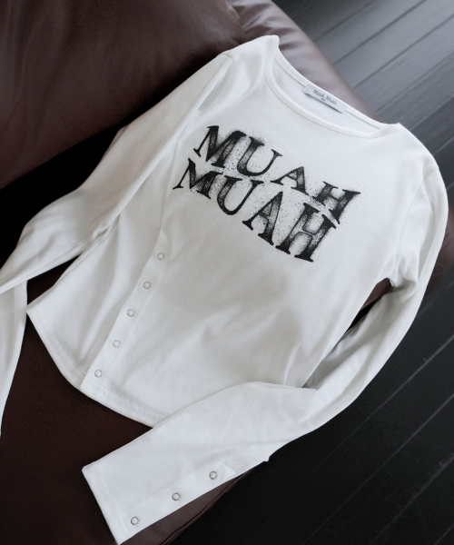SLIT SNAP BUTTON LONG SLEEVE [WHITE]