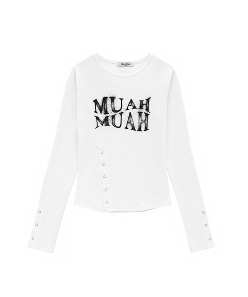 SLIT SNAP BUTTON LONG SLEEVE [WHITE]