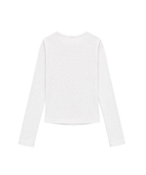 SLIT SNAP BUTTON LONG SLEEVE [WHITE]