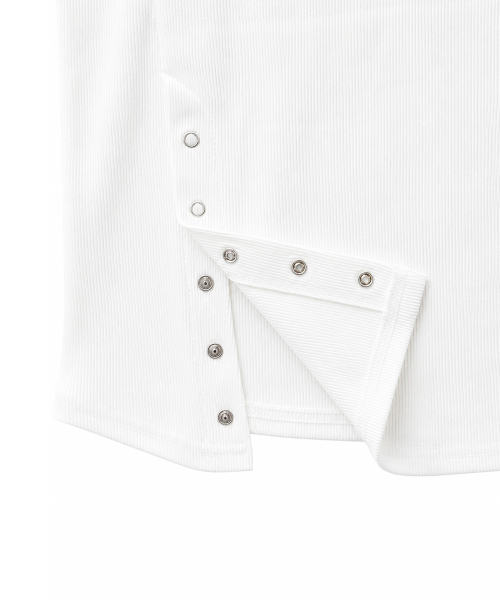 SLIT SNAP BUTTON LONG SLEEVE [WHITE]