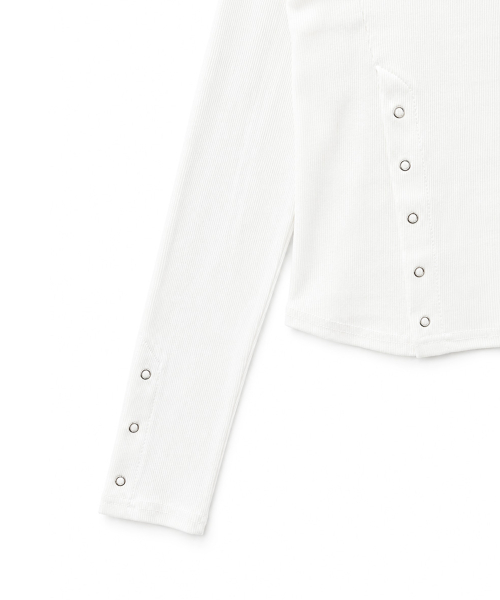 SLIT SNAP BUTTON LONG SLEEVE [WHITE]
