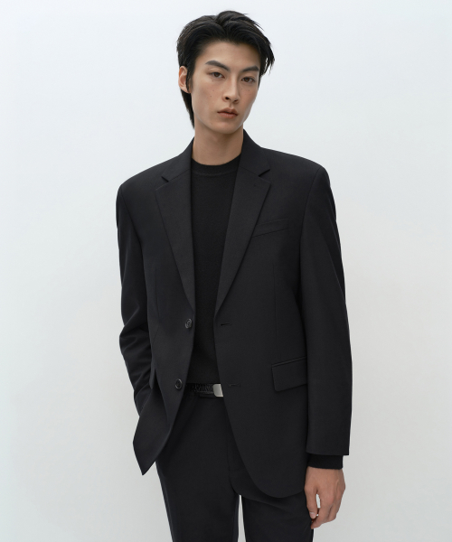 [플러스] 릴렉스드 베이식 울 블레이저 [블랙]
