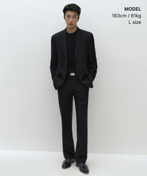 [플러스] 릴렉스드 베이식 울 블레이저 [블랙]