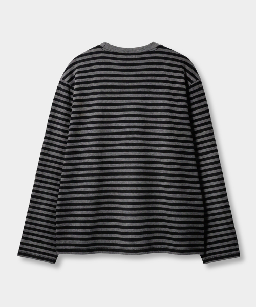 EVERYONES SINGLE STITCH LONG SLEEVE T-SHIRT_STRIPE 2 COLOR