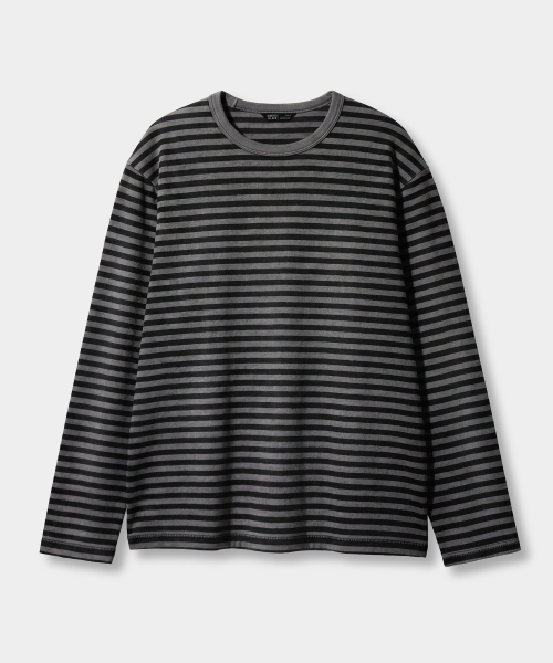 EVERYONES SINGLE STITCH LONG SLEEVE T-SHIRT_STRIPE 2 COLOR