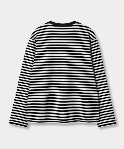 EVERYONES SINGLE STITCH LONG SLEEVE T-SHIRT_STRIPE 2 COLOR