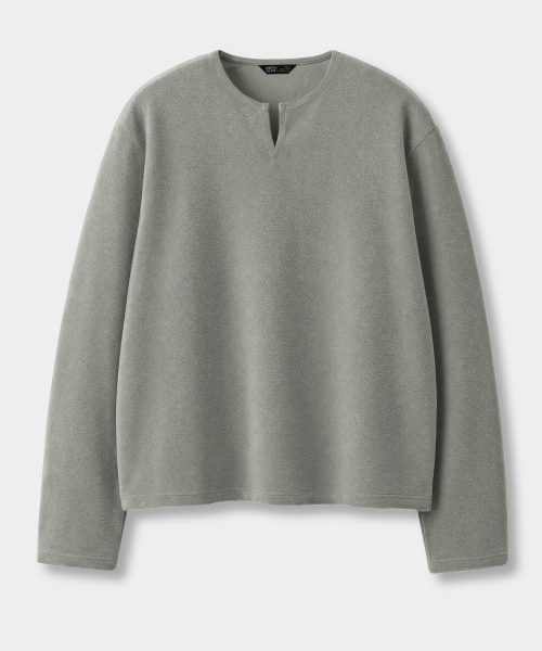 MINIMAL FRENCH TERRY V-NECK T-SHIRT_5 COLOR