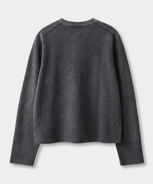 ESSENTIAL RIBBED LONG SLEEVE T-SHIRT_HENLEY 3 COLOR
