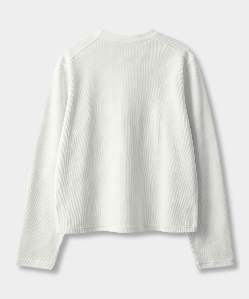 ESSENTIAL RIBBED LONG SLEEVE T-SHIRT_HENLEY 3 COLOR