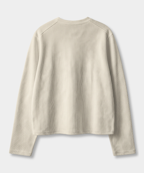 ESSENTIAL RIBBED LONG SLEEVE T-SHIRT_HENLEY 3 COLOR
