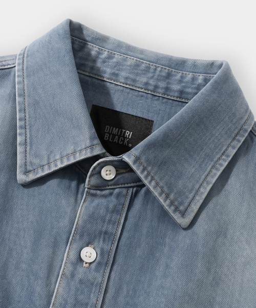 BIO WASHING SEMI OVER DENIM SHIRT_2 COLOR