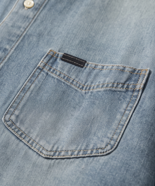 BIO WASHING SEMI OVER DENIM SHIRT_2 COLOR