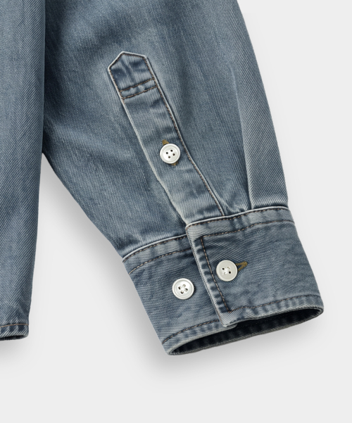 BIO WASHING SEMI OVER DENIM SHIRT_2 COLOR