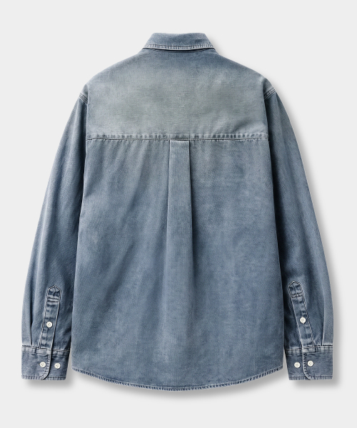 BIO WASHING SEMI OVER DENIM SHIRT_2 COLOR