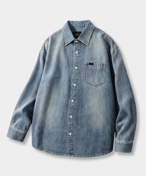 BIO WASHING SEMI OVER DENIM SHIRT_2 COLOR
