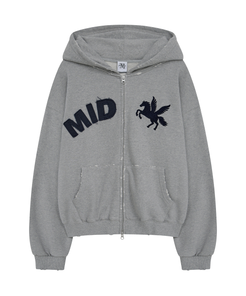 mid horse zip up (grey)