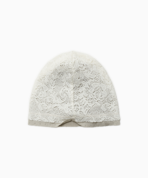 REVERSIBLE LAYERED KNIT BEANIE, CREAM