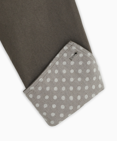 ROUND COLLAR COTTON JACKET, BROWN KHAKI