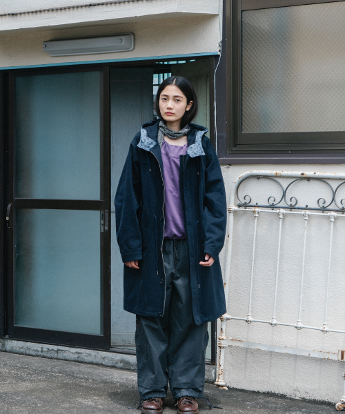 VINTAGE FLORAL HOODED JACKET, NAVY