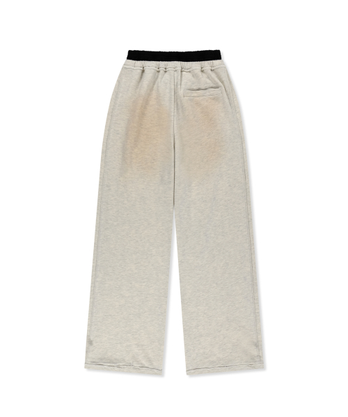 VINTAGE WASHED COLOR CONTRAST SWEATPANTS IN LIGHT BEIGE