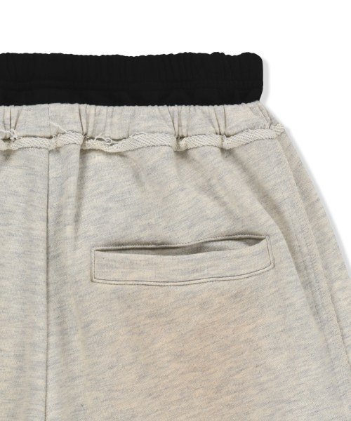 VINTAGE WASHED COLOR CONTRAST SWEATPANTS IN LIGHT BEIGE