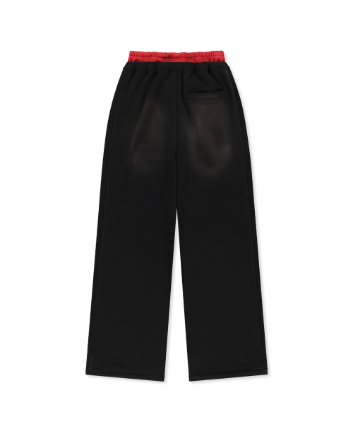 VINTAGE WASHED COLOR CONTRAST SWEATPANTS IN BLACK