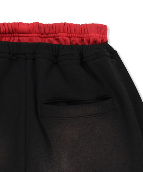 VINTAGE WASHED COLOR CONTRAST SWEATPANTS IN BLACK